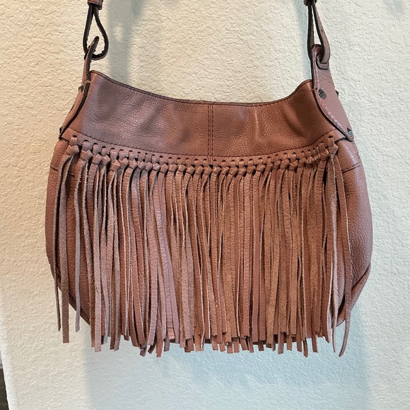 OrYANY Josie Leather Fringe Blush Adjustable Strap Handbag (1 of 2) - Picture 2 of 11
